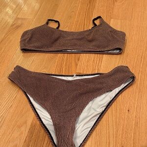 Cupshe Chocolate Textured Bikini Set